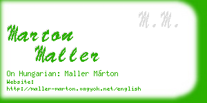 marton maller business card