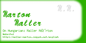 marton maller business card